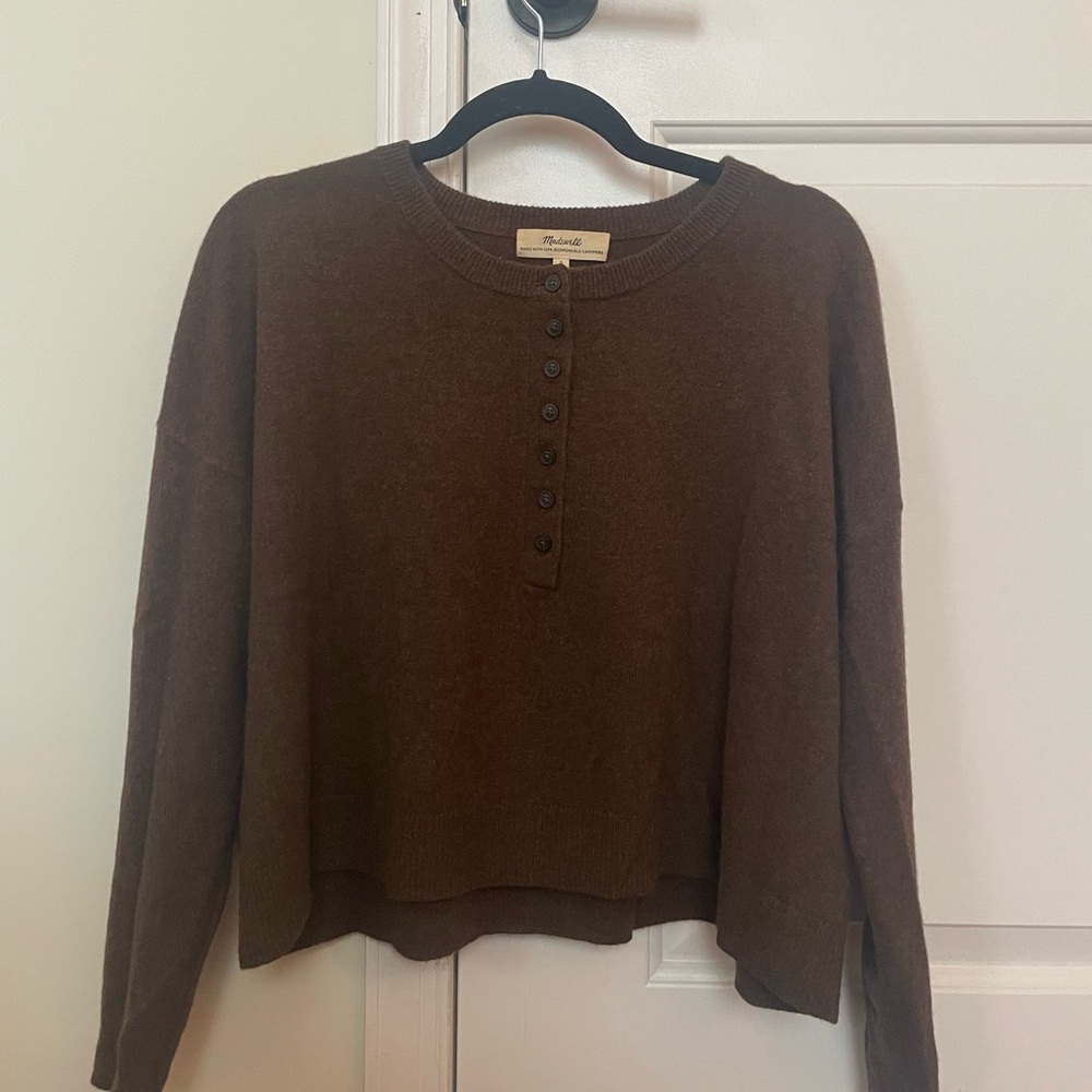 Heathered Chcolcoate Madewell (Re)sponsible Cashmere Sweater